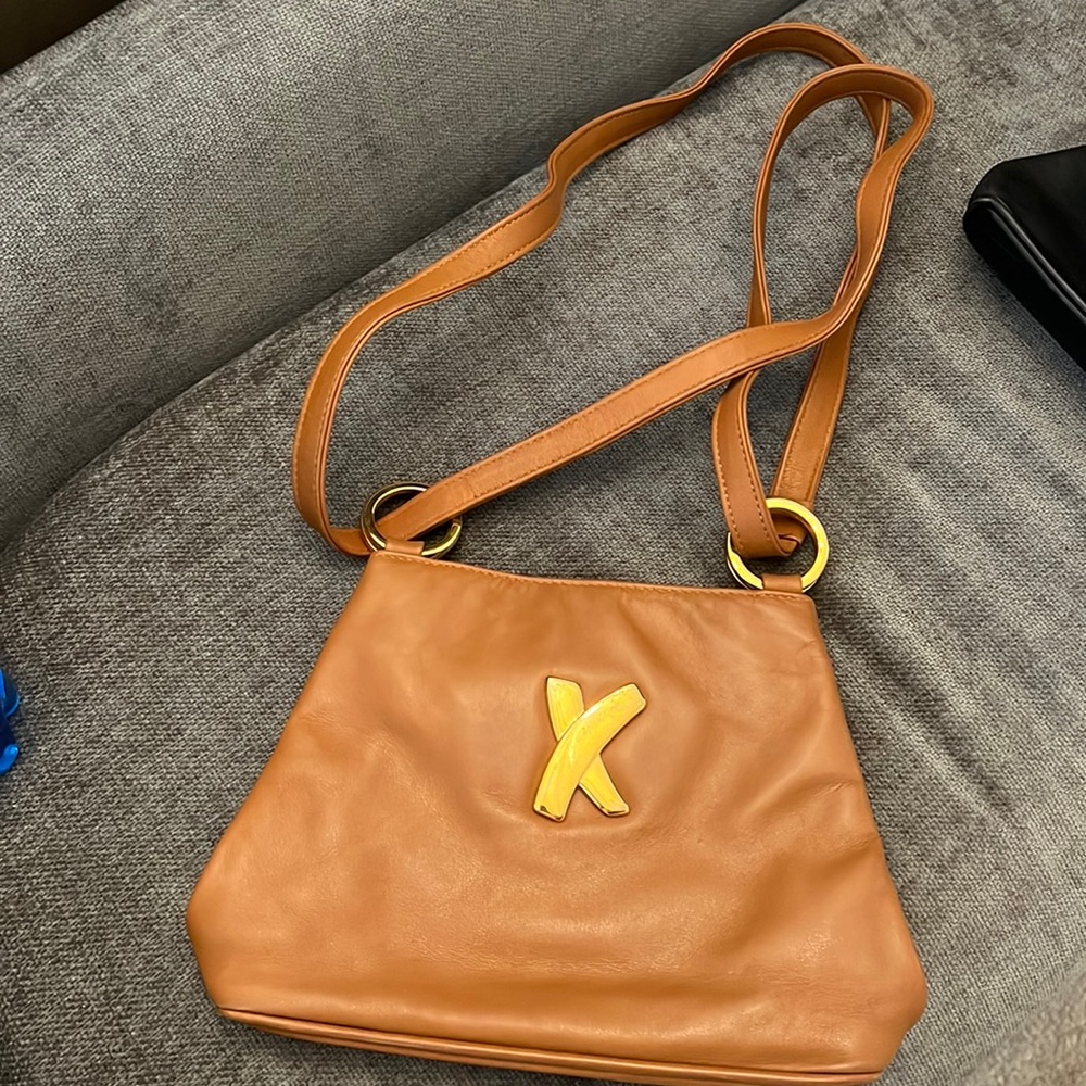 Small Paloma Picasso shoulder handbag also cross body bag caramel color